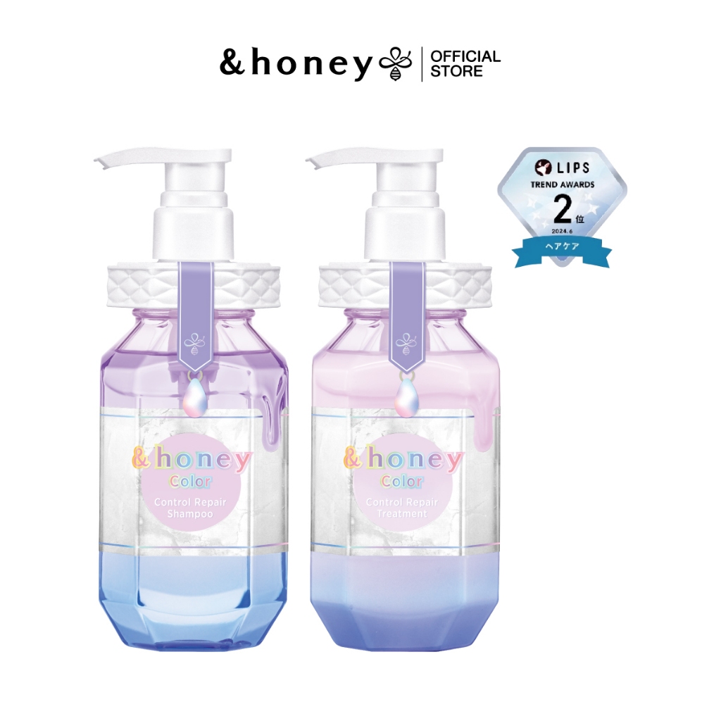 [COLOR 2 STEPS] &HONEY COLOR REPAIR SHAMPOO 440ML + TREATMENT 445G (แชมพู+ทรีทเม้นท์สูตรล็อคสีผมสวย ให้ติดทนนาน)