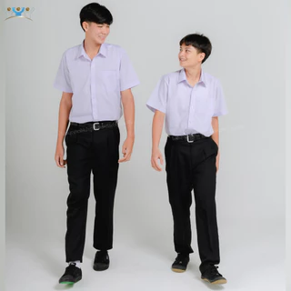 กางเกงสแลคขายาว "สีดำ" มีกระเป๋าหลัง โซล่อน/ลีวาย RN กางเกงนักเรียนขายาวสีดำ