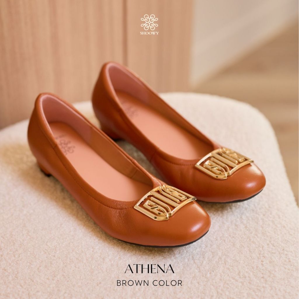 Shoowy รองเท้าหนังแกะรุ่น Athena Brown (สีน้ำตาล)