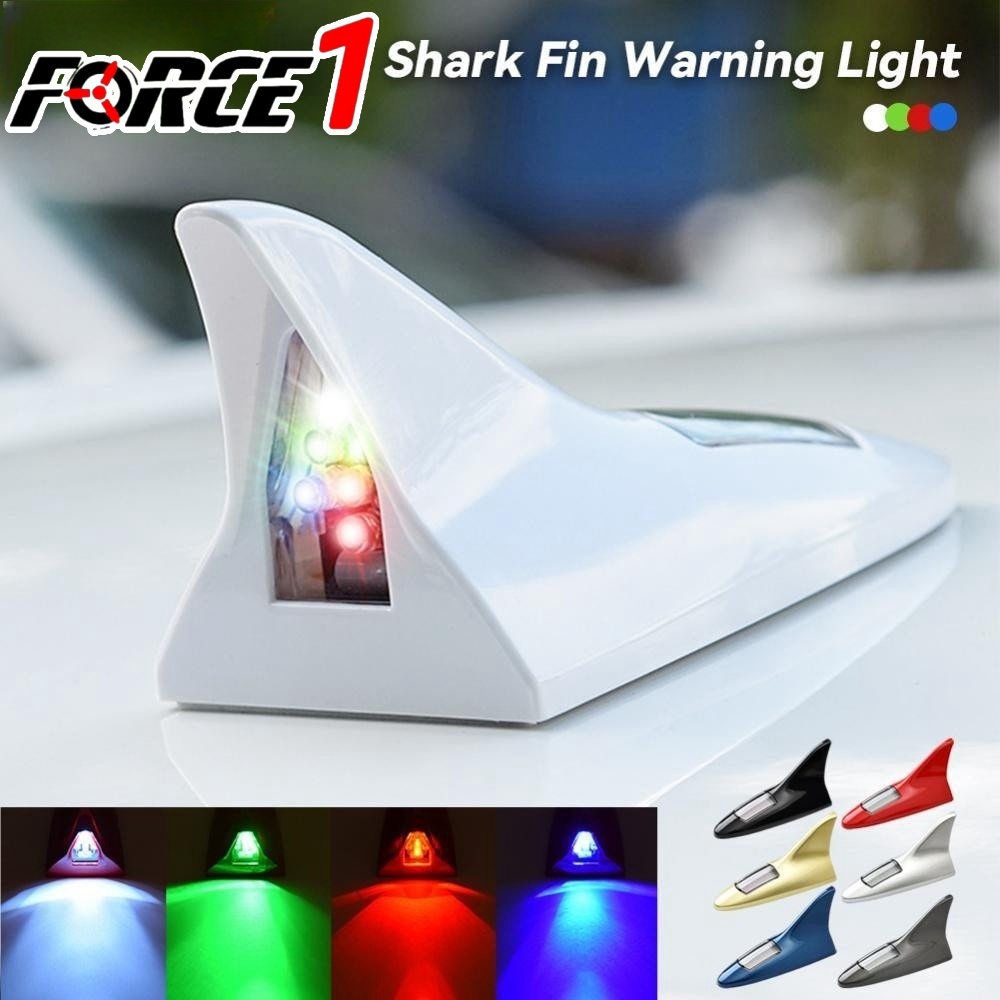 FORCE1 ไฟเตือนพลังงานแสงอาทิตย์ ไฟเสาอากาศ รูปครีบฉลาม LED Auto หลังคาตกแต่ง Anti-Tailing แฟลช