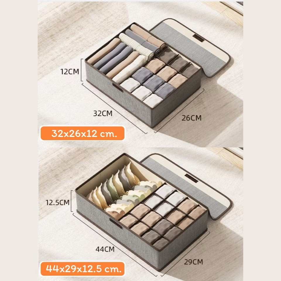 Tom_Home🩵 กล่องเก็บชุดชั้นใน กล่องจัดระเบียบชุดชั้นใน กล่องเก็บของ มีฝาปิด พับเก็บได้ - รูปที่ 5