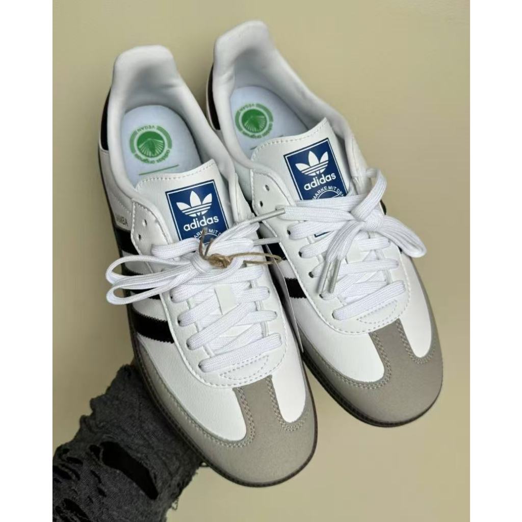 🔥ของแท้ 100 %🔥 Adidas Samba OG White/Black Shoes นเทจสวมทน อาดิดาส รองเท้าผ้าใบ รองเท้าคู่รักสำหรับชายและหญิง