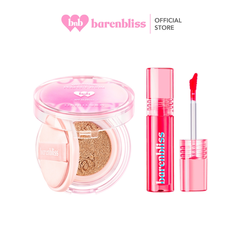 bnb barenbliss [Set] Bloomatte Perfect Zoom Cover Cushion + Peach Makes Perfect Lip Tint