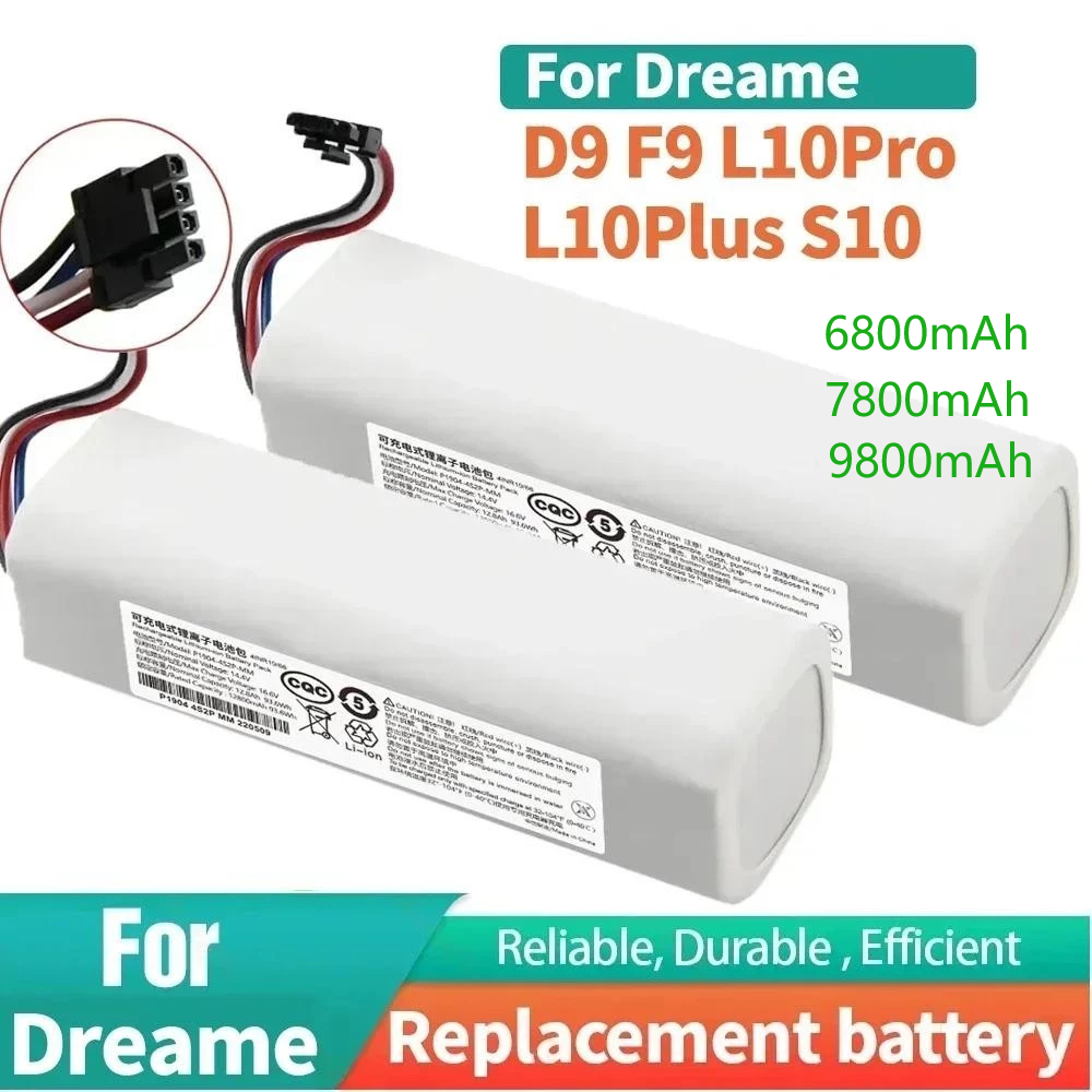 Original Dreame F9 D9 S10 S20 L10 L10 Ultra L10s Ultra 14.4V 9.8Ah ของแท้ แบตเตอรี่ Li-ion ชาร์จซ้ํา