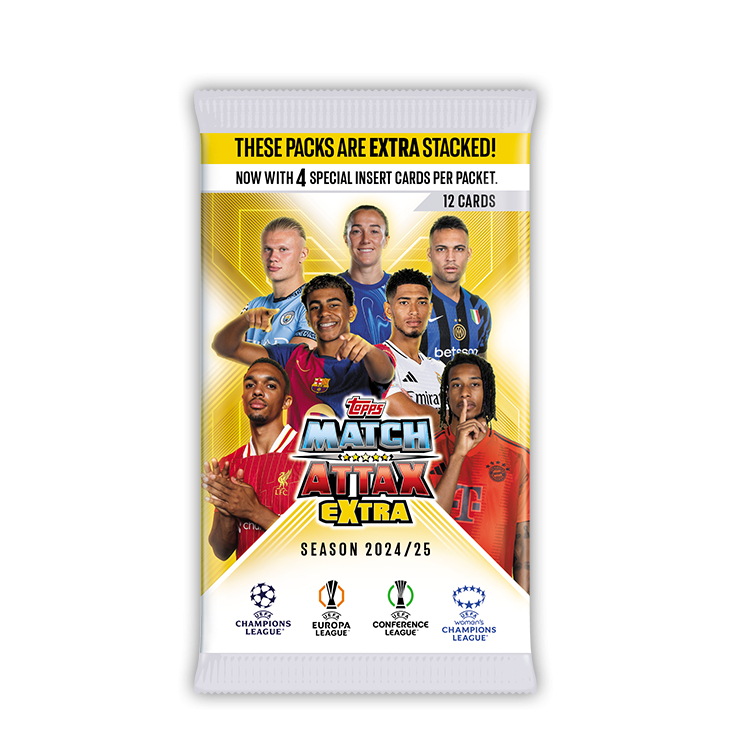 (รุ่นใหม่ล่าสุด ของแท้ 100%) การ์ดฟุตบอลแมตช์แอทแทค Topps Match Attax 24/25 Extra รุ่น 12 การ์ด