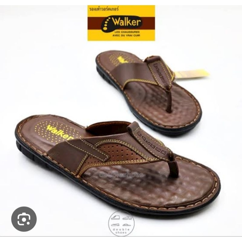 WALKER รหัส WB686 แบบคีบ รองเท้าแตะหนังแท้ สำหรับผู้ชาย ของแท้ลิขสิทธิ์