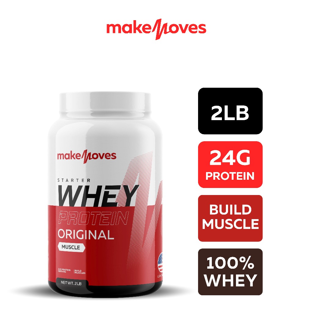 MakeMoves Whey Protein Original Muscle 2LB สูตรเพิ่มกล้าม กล้ามใหญ่ กล้ามชัด โปรตีนสูง