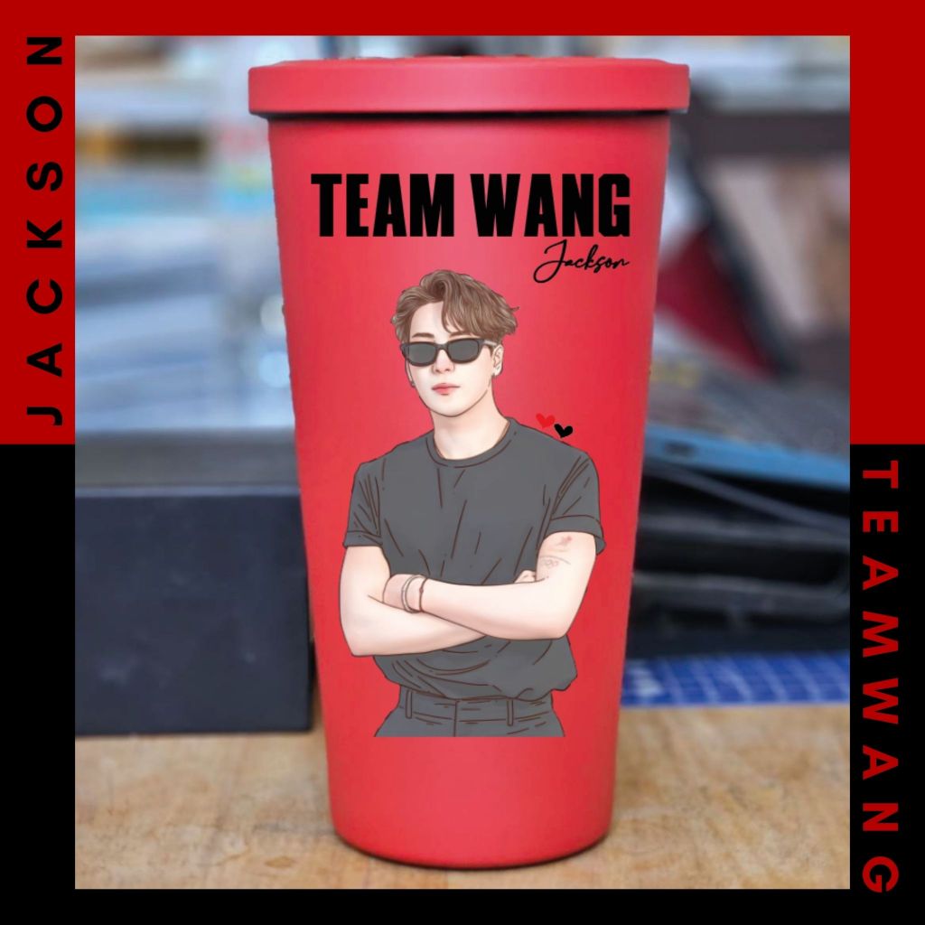 JD6. แก้วสกรีน UV รูปวาด Jackson Wang : Got7 : JacksonWang : JacksonWangGot7 : แจ็คซัน : แจ็คซันGot7