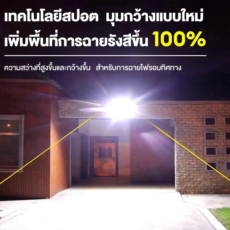 【ซื้อ 1 แถม 1】ไฟโซล่าเซลล์ ไฟโซล่าเซล IP67กันน้ำ กันฟ้าผ่า 25000W Solar Light LED แสงสีขาว สว่างอัตโนมัติเมื่อฟ้ามืด thumbnail 6