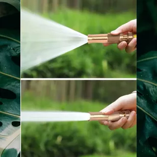 หัวฉีดน้ำแรงดันสูง สีทองเหลือง ปรับระดับได้ ล้างรถ รดน้ำต้นไม้