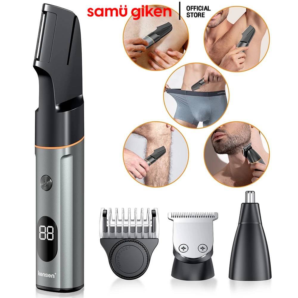 Kensen เครื่องเล็มขนน้องชาย  ปัตตาเลี่ยนตัดผมไฟฟ้า หลายทิศทาง กันน้ํา สําหรับกําจัดขนบนร่างกาย เครื่องโกนขน จุดซ่อนเล้น ที่กันจอนขนตามร่างกาย Body Hair Trimmer เครื่องโกนขนไฟฟ้า เครื่องโกนหนวดส่วนส่วนตัว
