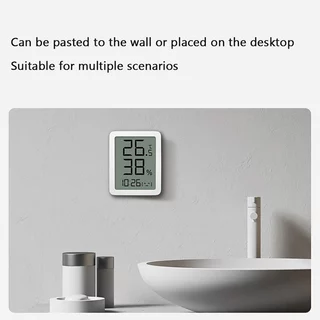 Miaomiaoce เครื่องวัดอุณหภูมิและความชื้น เซนเซอร์ความแม่นยําสูง จอLCD Thermometer & Hydrometer แสดงผลเวลาและวันที่