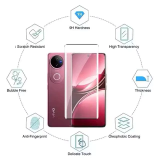 ฟิล์มเต็มจอ จอโค้ง สำหรับ Vivo V50 5G กาวเต็มทั้งเเผ่น กันแตก กันรอย กันกระแทก พร้อมส่งจากไทย