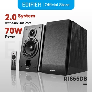Edifier R1855DB Active 2.0 ลำโพงบลูทูธ พร้อมพอร์ต Sub Out บลูทูธ 5.1, Line In, Coaxial และ Optical กำลังขับ 70W RMS