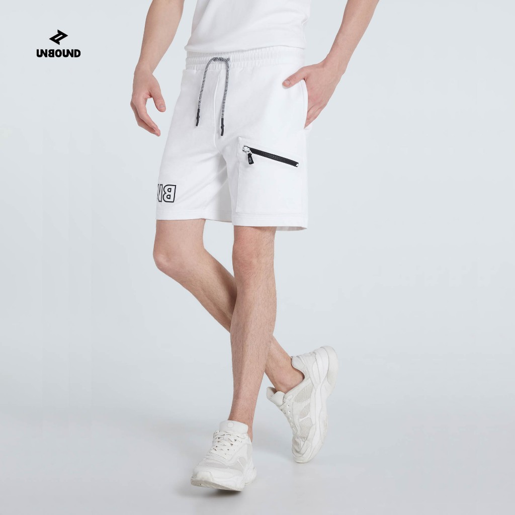 UNBOUND SUBTLE LINE ll SHORTกางเกงขาสั้นสีขาวผ้านุ่ม