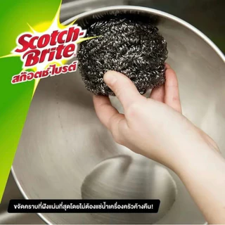 3M Scotch ฝอยขัดหม้อ ฝอยสเตนเลส ฝอยสแตนเลส 10กรัม (1 แผง / 9 ชิ้น) ฝอยขัด สก็อตซ์ไบรต์