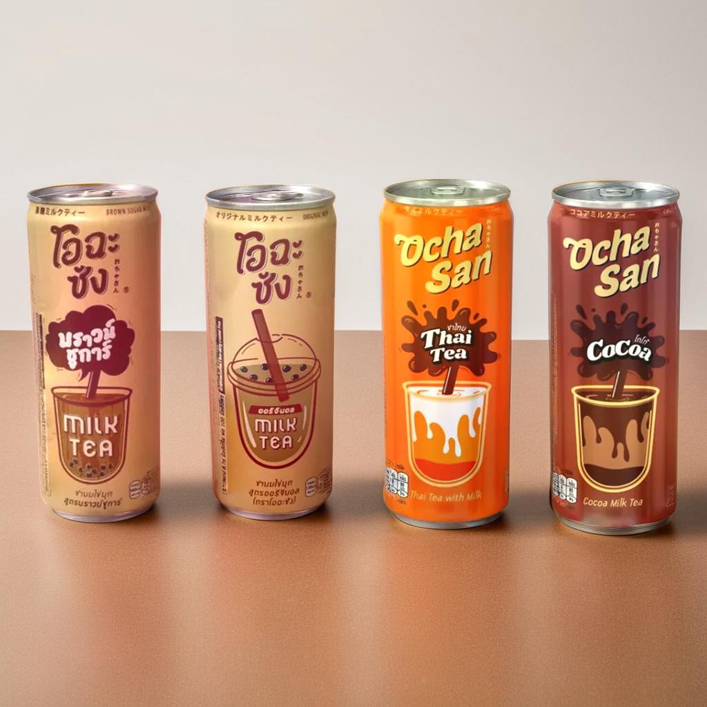 โอฉะซัง OCHASAN ชานมไข่มุกและเครื่องดื่มพร้อมดื่ม รสเข้มข้นหลากหลาย (ชานม, ชาไทย, โกโก้) ขนาด 230 ml