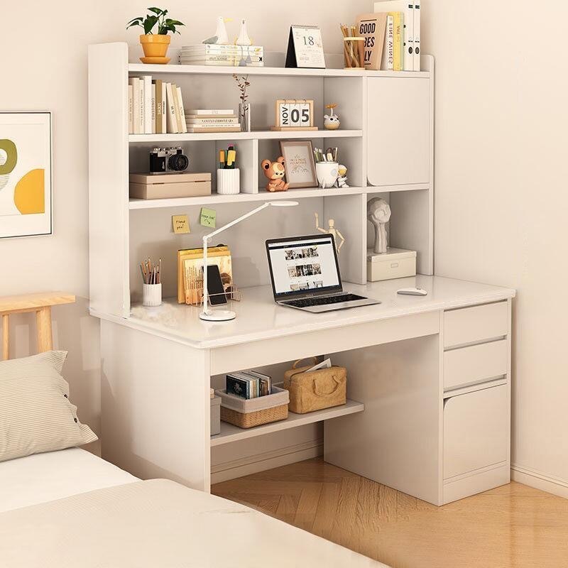 โต๊ะทำงานมีชั้นวางของ โต๊ะคอมพิวเตอร์ 100/120cm มีลิ้นชัก กว้างขวาง สวยมินิมอล ไม้คุณภาพด แข็งแรง - รูปที่ 6