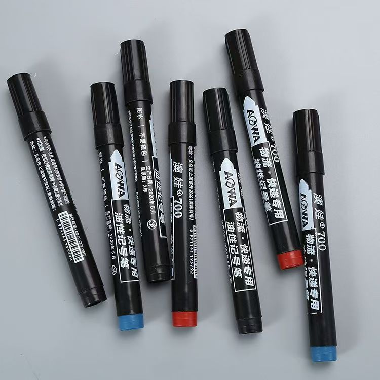 ปากกามาร์คเกอร์10แท่ง มี3สีชนิดถาวรปากกาโลจิสตีกส์เคมี เขืยนได้หลายพื้นผิว เขยนถุงพลาสติกแห้งเร็วกันน้ำ กเกอร์แบบติดถาวร