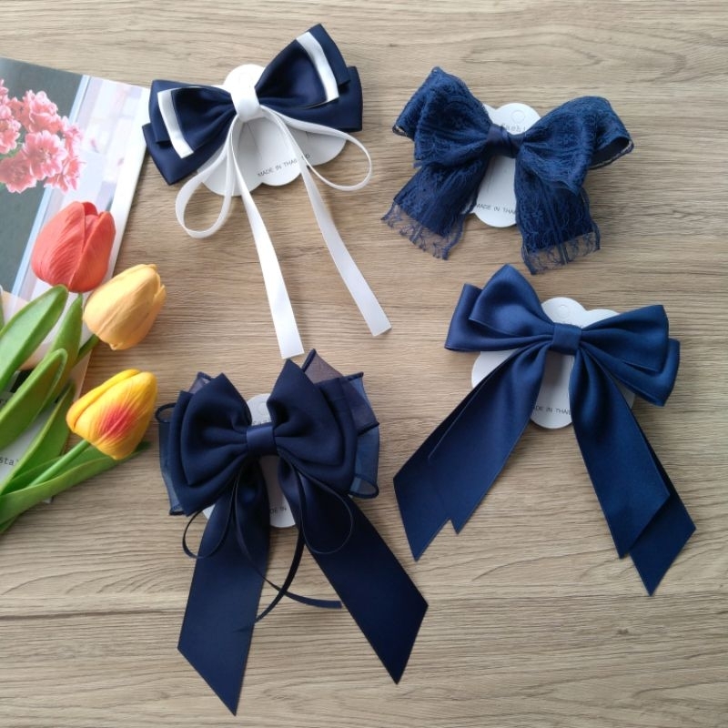 กิ๊บโบว์ติดผมนักเรียนติดผมหางม้า🎀ขนาดกลาง12cm.สำหรับเด็กประถม(ราคา/1ชิ้น)