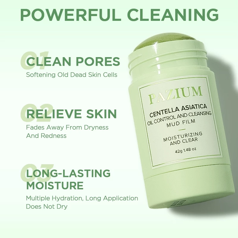 PAZIUM มาร์คหน้า มาส์กโคลน Cleansing Mask ทำความสะอาดลึก ดูดซับความมัน ไม่แห้งผิวลดสิวหัวดำ ความมัน 42G thumbnail 4