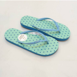 รองเท้าแตะลายจุด Hippo Bloo สีฟ้าตัดฟ้าโ ทนสีสดใส 12 สี รองเ…