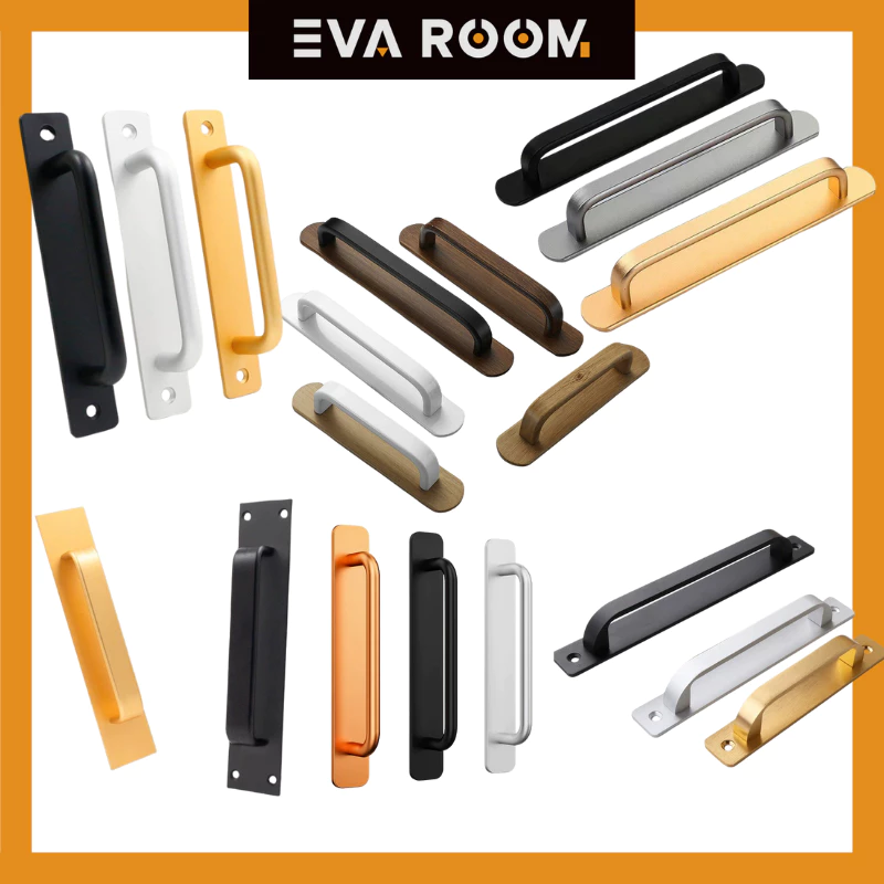 evaroom มือจับประตูบานเลื่อน อลูมิเนียมอัลลอย มีรุ่นที่ติดตั้งโดยไม่ต้องเจาะ และ ติดตั้งด้วยสกรู