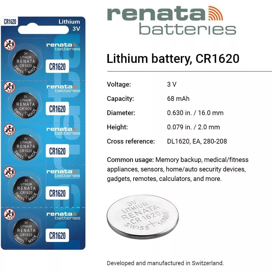 ถ่านกระดุม RENATA CR1620 3V thumbnail 4