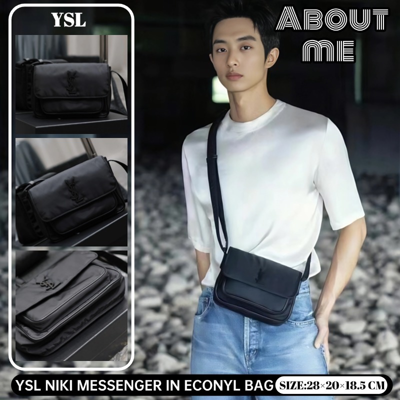 YSL Saint Laurent NIKI MESSENGER IN ECONYL BAG กระเป๋าสะพายผู้ชาย