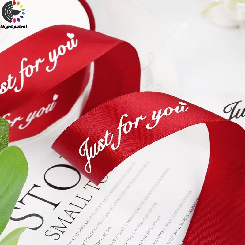 ริบบิ้นผ้าไหมซาติน ลายตัวอักษร Just for You 25 มม. ยาว สําหรับตกแต่งบ้าน งานแต่งงาน คริสต์มาส DIY  สําหรับตกแต่งเค้ก - รูปที่ 2