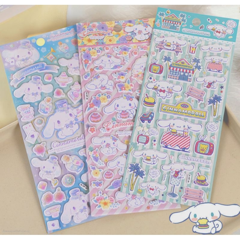 สติกเกอร์ นูนนิ่ม เจลใส ลายชินนามอน cinnamonroll สติกเกอร์พรีเมียม ติดแน่นทน คุณภาพดี งานแท้ สินค้าคละสุ่มลาย