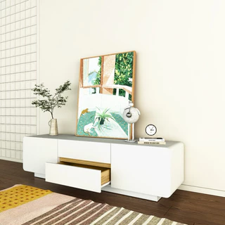 Tomato Home ชั้นทีวีมินิมอล Desire TV cabinet กว้าง160ซม | ชั้นวางทีวีไม้ วางทีวีใหญ่สุด 65นิ้ว