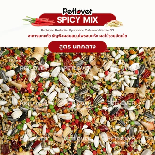 Spicy Mix อาหารนกแก้ว ธัญพืชผสมสมุนไพรไทย สูตรพรีเมี่ยม สำหรับนกขนาดเล็ก - กลาง (กระปุก 300G / 500G)