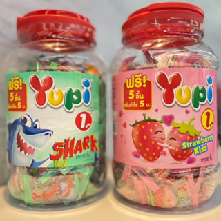 (ยกกระปุก)Yupi strawberry kiss & shark น้ำหนักสุทธิ 240 กรัม…