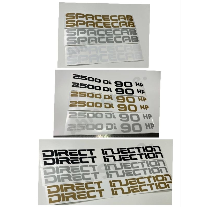 สติ๊กเกอร์ตัดคอม 2500 Di 90 HP / SPACECAB / DIRECT INJECTION ติดแก้มท้ายรถ Isuzu ดราก้อน เทียบแท้95%