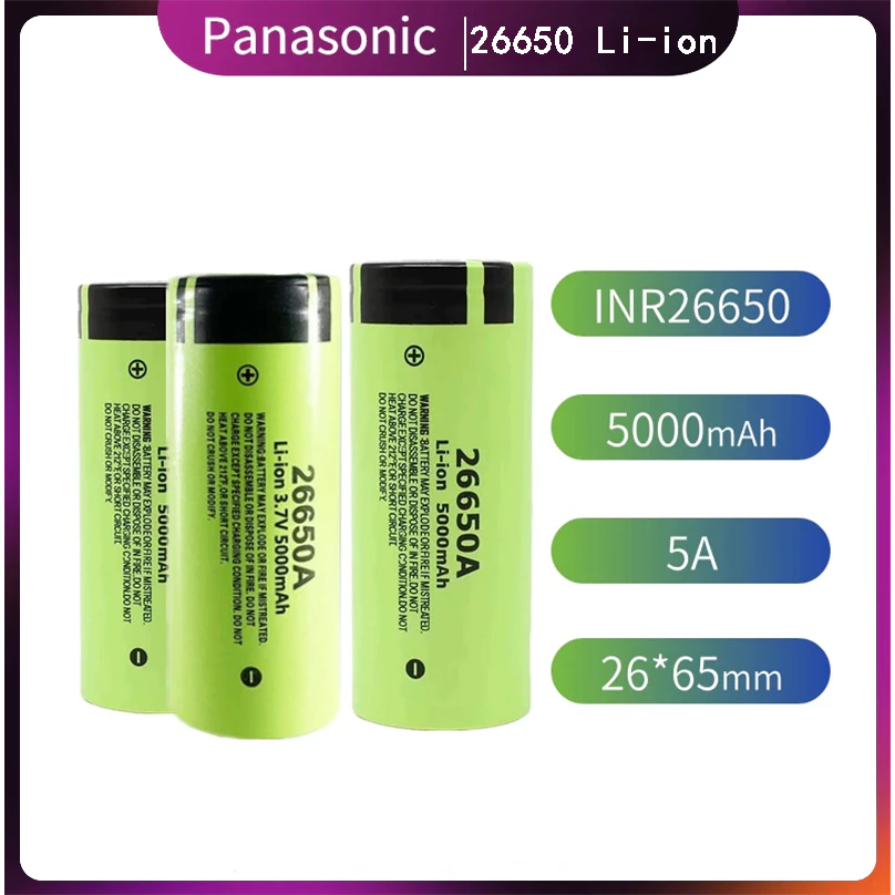 (สินค้ามาใหม่)ถ่านชาร์จ26650 5000mah 3.7V-4.2V Li-ion Battery แบตเตอรี่ลิเธียม อเนกประสงค์ ถ่านชาร์จคุณภาพสูงแบตเตอรี่