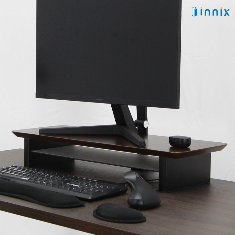 Innix ชั้นวางจอคอมพิวเตอร์ Monitor Stand Morden W65 Black walnut