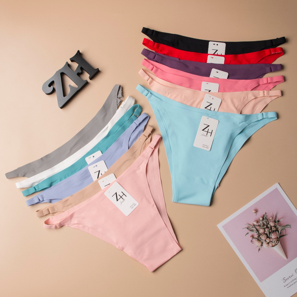 ZH.D012กางเกงชั้นในผู้หญิงบิกินี่ไร้ตะเข็บสไตล์เซ็กซี่ สินค้าพร้องส่ง12สี