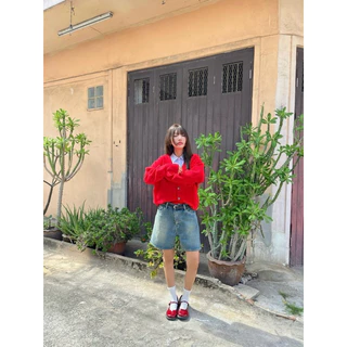 Proudly - Boby shorts jeans Summer กางเกงยีนส์ขาสั้น ทรง2ส่วนเอวสูง ใส่แล้วขายาว S-3XL(พร้อมส่ง)