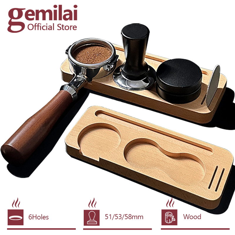 Wooden Coffee Tamper Stand Espresso Tamper Station for Barista Espresso Shop 51/53/58mm Coffee Tampi