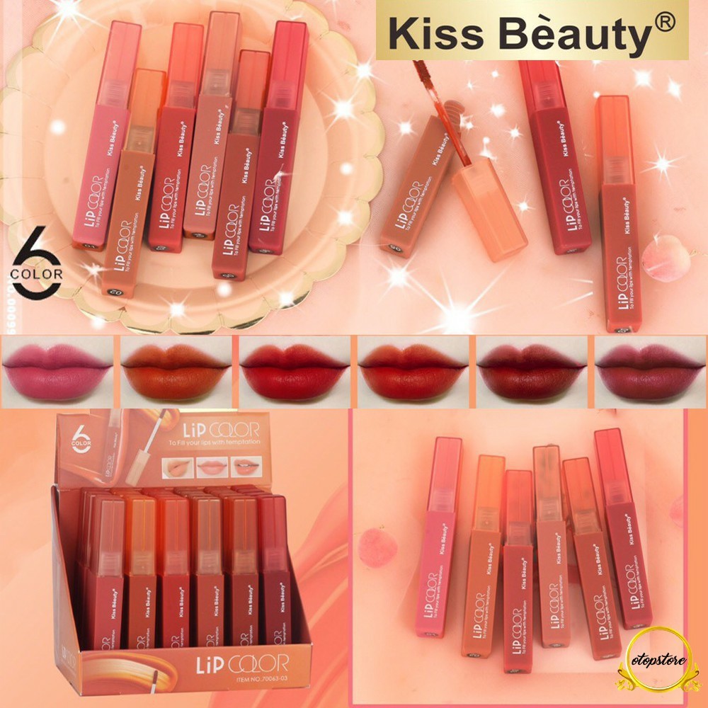 70063 Kiss Beauty ลิปจุ่ม To Fill You ลิปเนื้อลิควิดกันน้ำสุด ลิปแมทโทนแดงก่ำ ลิปแมทจุ่ม ลิปกันน้ำ