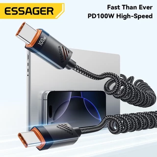 Essager 100W C/A to Type-C C to L สายข้อมูลสปริง for xiaomi huawei