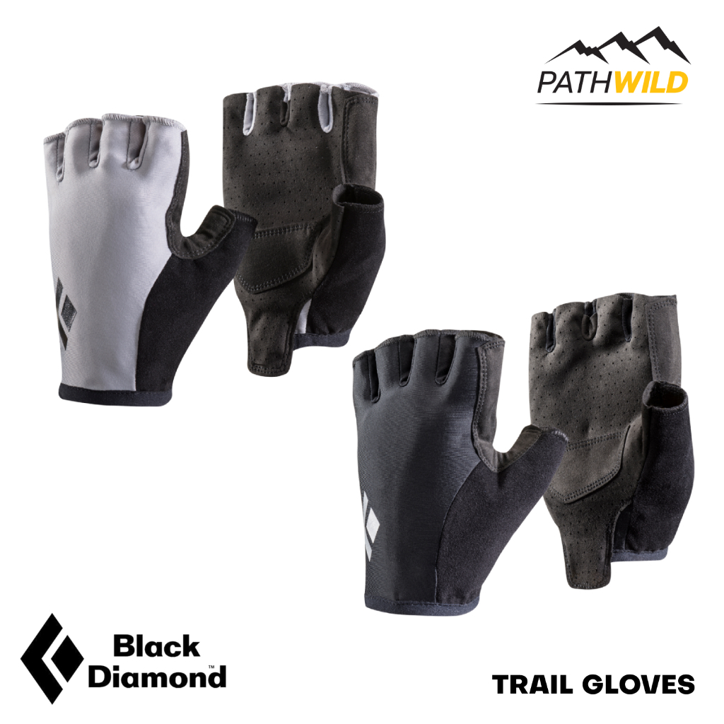 BLACK DIAMOND TRAIL GLOVES ถุงมือครึ่งนิ้ว ป้องกันการเสียดสีบริเวณฝ่ามือ ระบายอากาศดี เหมาะสำหรับการเทรคกิ้ง วิ่งเทรล