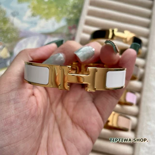 โพสต์ใหม่(ยอดขายเก่า1.8k ชิ้น)- 📍ไซส์ S 📍(สำหรับข้อมือเล็ก : 13-14.5cm.✨) -กำไล Hermes-สแตนเลสสตีลเกรด316L 💖ไม่ลอกดำ✨