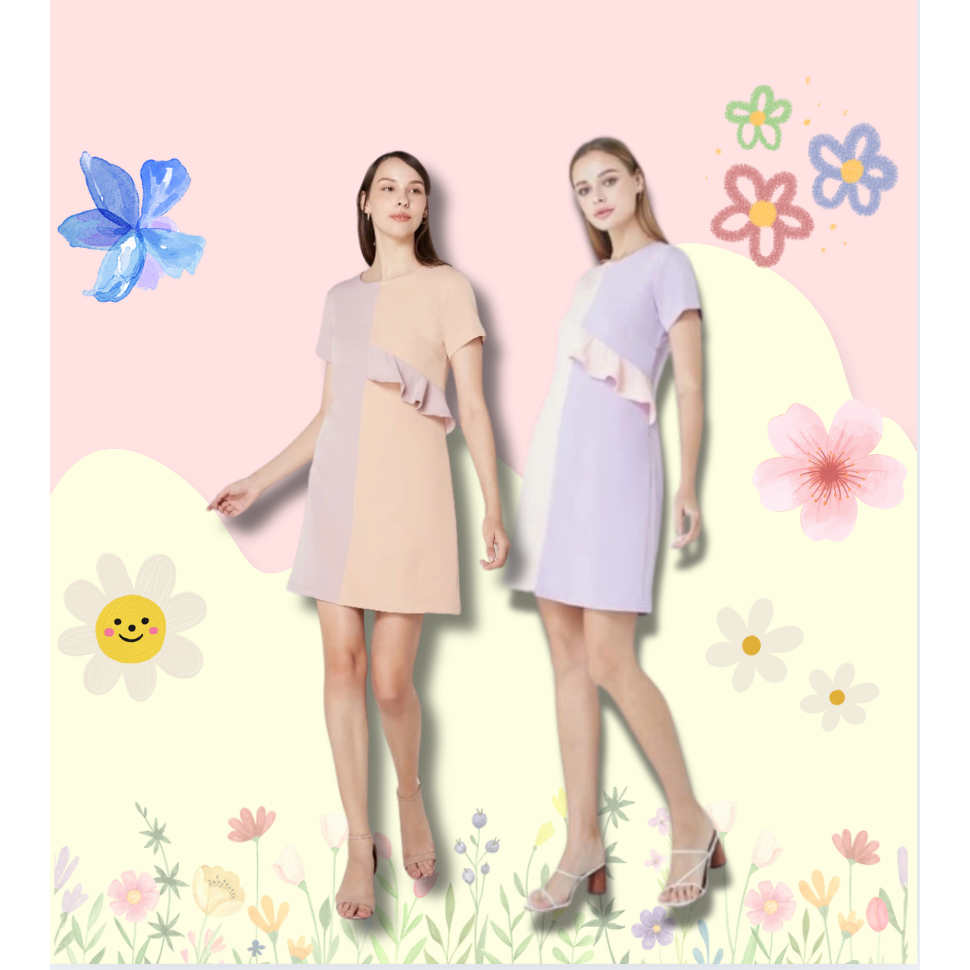 Jelly Dressing/relax dress/ชุดเดรส ระบาย2 สี (pre-order 10-15Days)