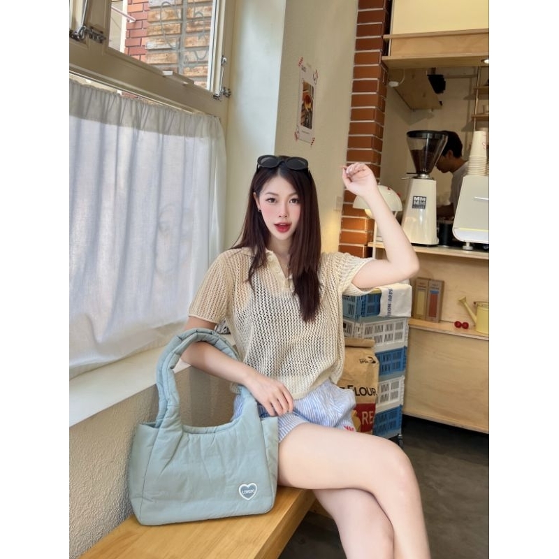 พร้อมส่ง Umi bag กระเป๋าสะพายงานตัดของร้านมีซิปปิด สะพายสบายไหล่