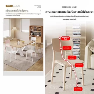 【ซื้อ 1 แถม 1】เก้าอี้ เก้าอี้กินข้าว เก้าอี้พลาสติก เก้าอี้พลาสติกมีพนักพิง สไตล์เรียบง่าย วางซ้อนกันได้ สีต่างๆ ราคาถ