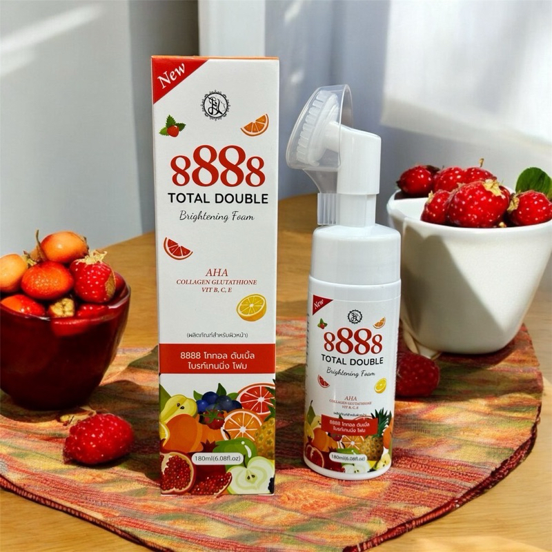 8888 TOTAL DOUBLE Brightening Foam 8888 โททอล ดับเบิ้ล ไบรท์เทนนิ่ง โฟม 180 ml.