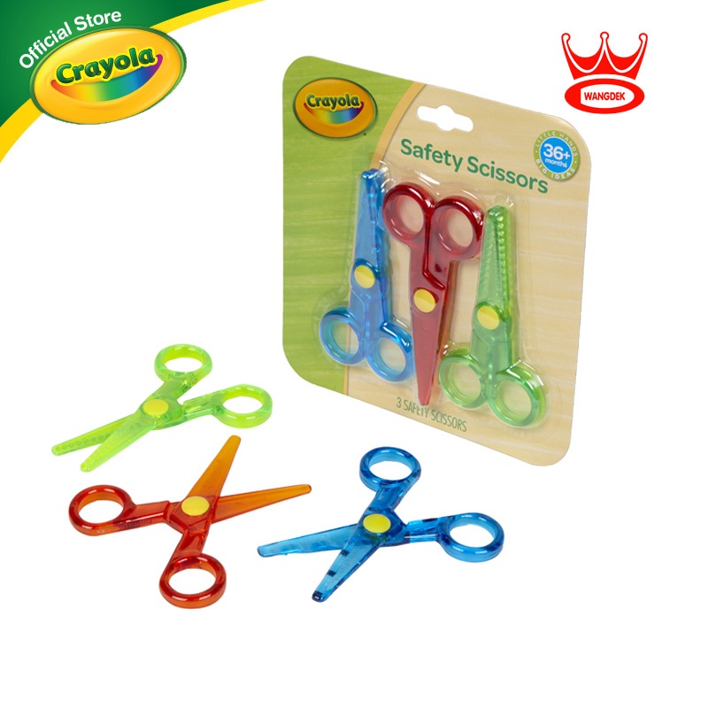 Crayola My First Crayola Safety Scissors Set เครโยล่า ชุดกรรไกรฝึกตัดเซฟตี้ 3 แบบ เสริมพัฒนาการเด็ก กรรไกรเด็ก 81-1458
