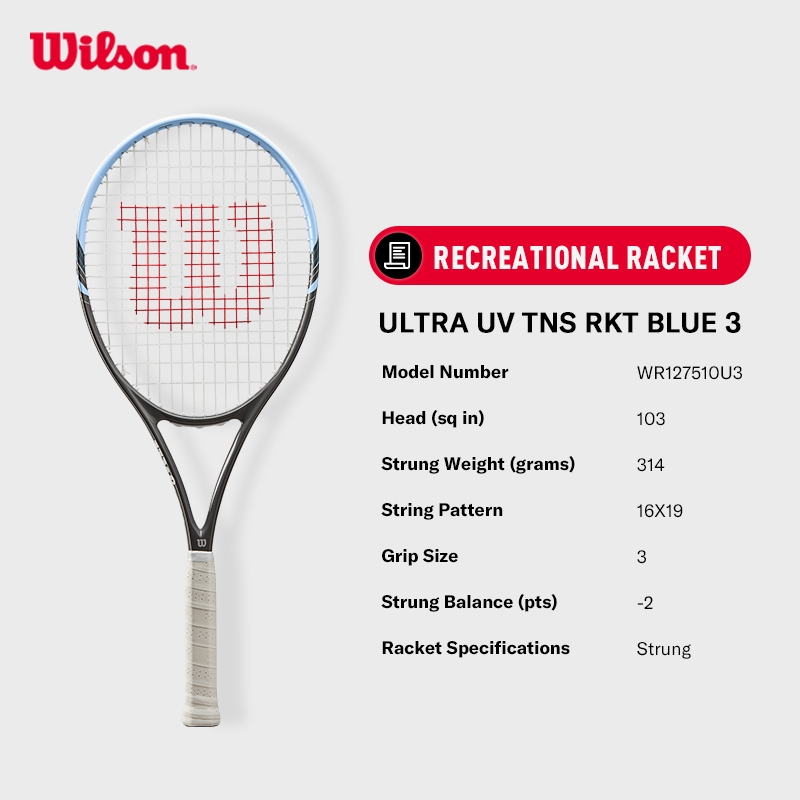 WILSON Ultra UV ไม้เทนนิส Pre-strung (ไม้ขึ้นเอ็นแล้ว) WR127510U3 Official Store ราคา ถูกที่สุด ดีลบีเคเค แกลเลอรีภาพที่ 7